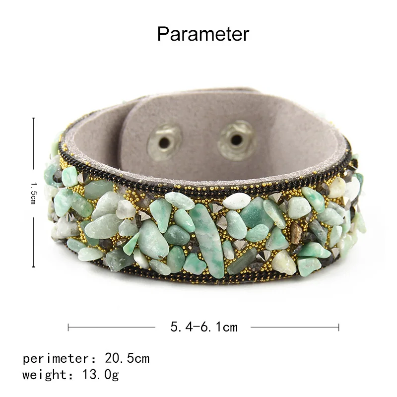 2020 Hot Sale Fashionable Women Charm Wrap Bracelets Slake Leather Bracelets With Crystals Stone Rhinestone Couple Jewelry Gift