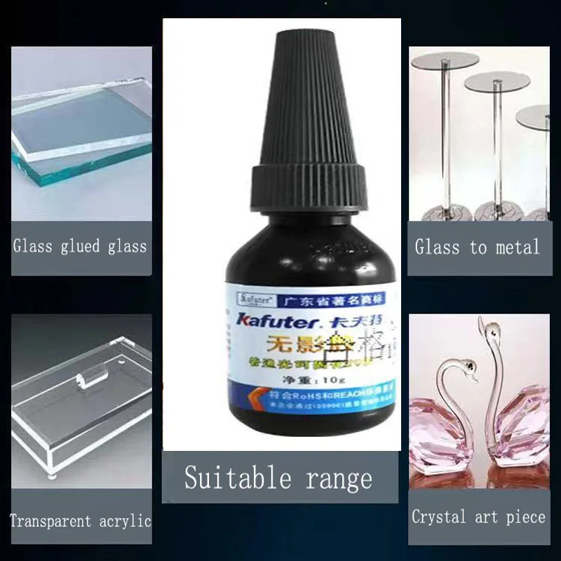 10ml Kafuter UV Glue UV Curing Adhesive K-300 Transparent Crystal and Glass Adhesive with  Uv Adhesive  Table Fixing Glass Glue