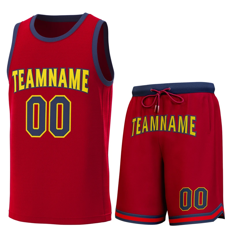 

Professional Stitch Custom Basketball Jersey Set Sew Team Name Number Embroidery Basketball Vest With Shorts Game Training Shirt