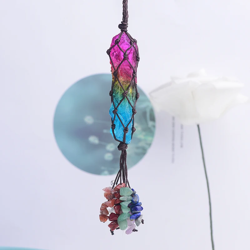 

1PC Natural Crystal Gravel 7 Chakra Plated Colored Quartz Rock Mineral Home Automotive Interior Decoration Meditation Gifts