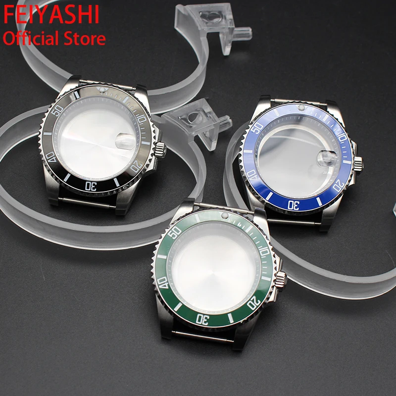 40mm Steel Dive Watch Case Sapphire Glass With Chapter Ring For Seiko NH35 NH36 NH38 NH34 4R36 Movement 28.5mm Dial Submariner