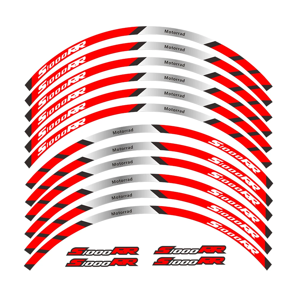 Pegatinas de borde exterior para ruedas delanteras y traseras de motocicleta, calcomanías de rueda de rayas reflectantes para BMW S1000RR