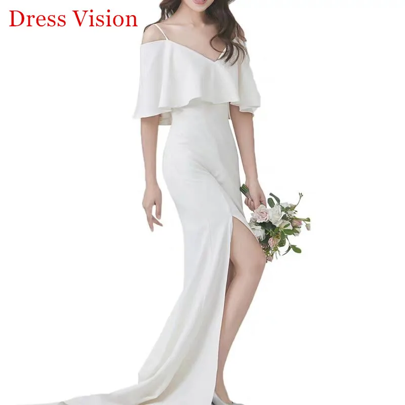 Vestido ใหม่ V คอง่าย Mermaid ชุดแต่งงาน Vestido De Noiva Robe De Mariage Женское Платье Robe De Mariée