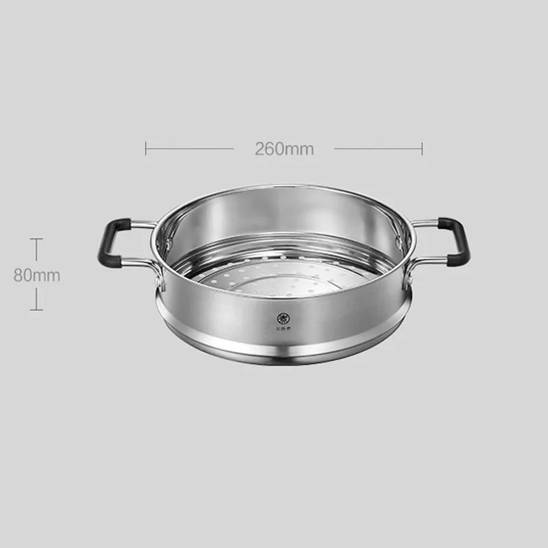 Zhiwu Cooking Xiaomi Mijia Soup Pot Stainless Steel Steamer Household Single-layer Round Thickening And Heightening