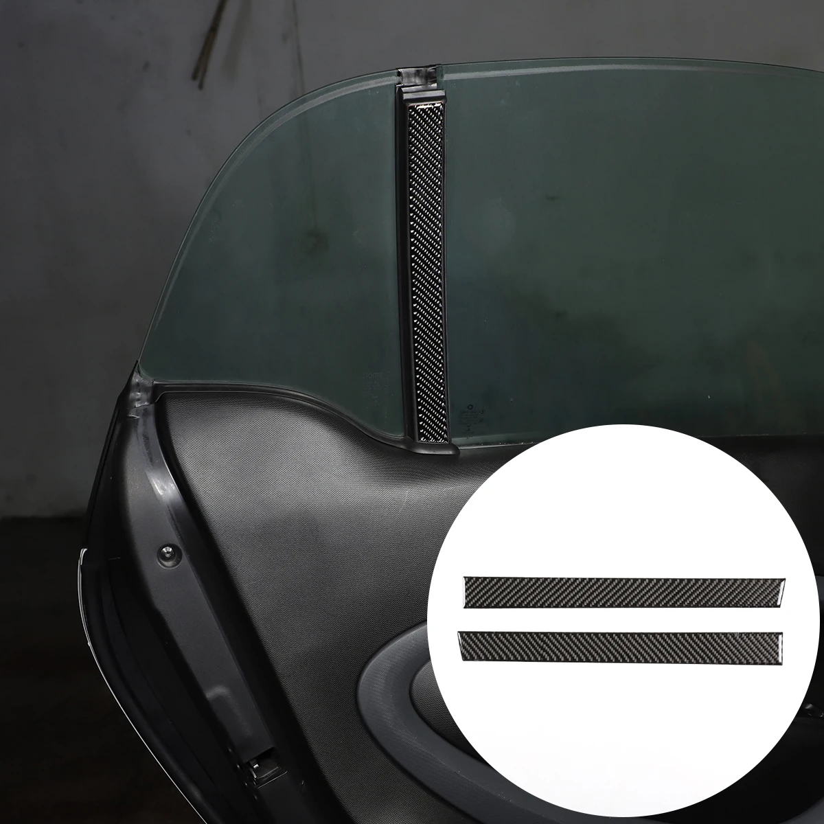 

For Mercedes-Benz smart 2016-2021 real carbon fiber window B-pillar sticker 2-piece set car styling car accessories