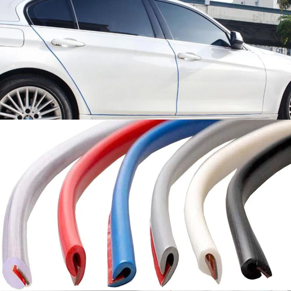 

5M 8M 10M Car Door Edge Sealing Strip Scratch Protector Rubber Anti-collision Seal Trim Auto Styling Soundproof Flexible Sticker