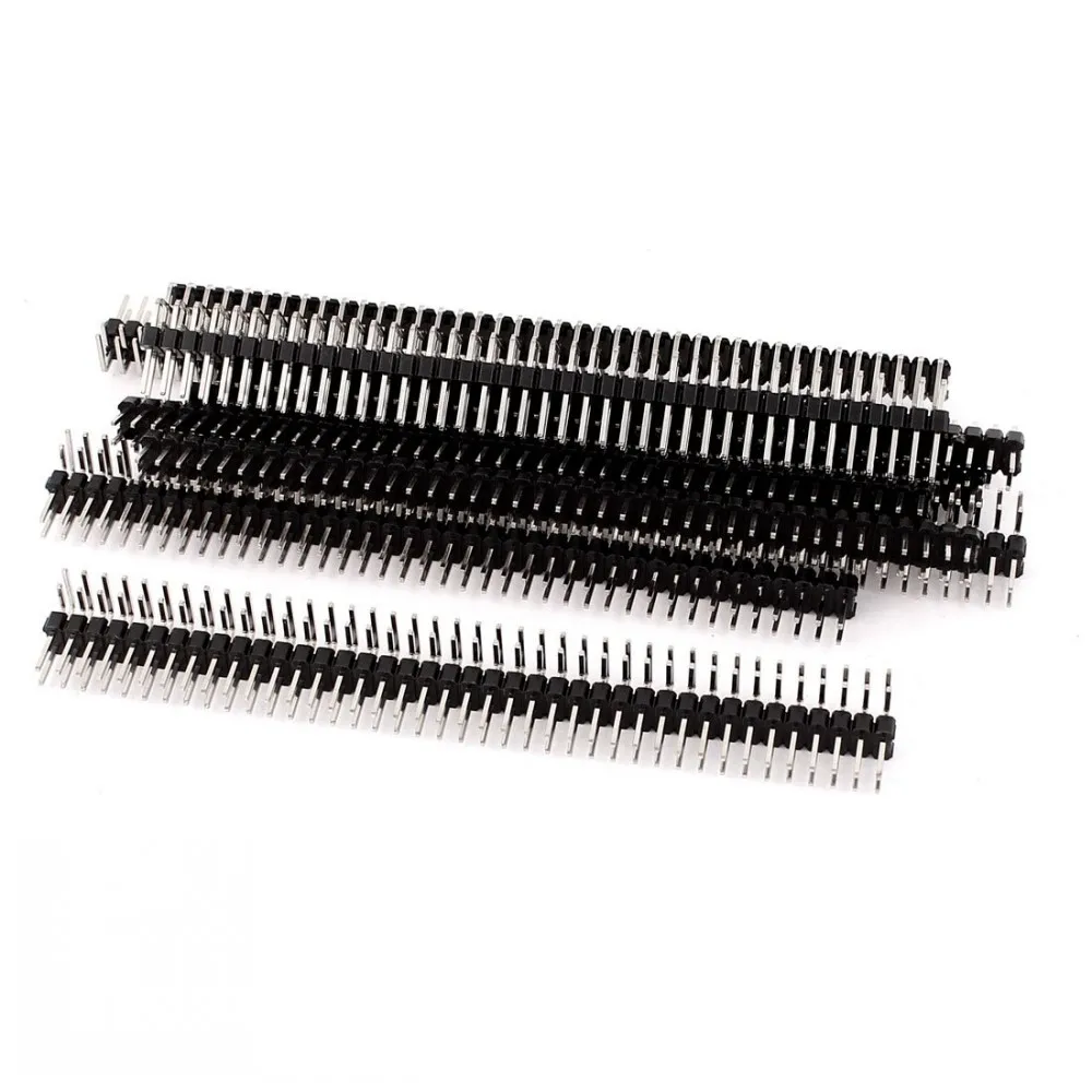 100pcs/LOT 2.54mm 2 x 40 Pin Male Double Row Right Angle Pin Header Strip pin header double row angle FOR PCB BOARD ARDUINO