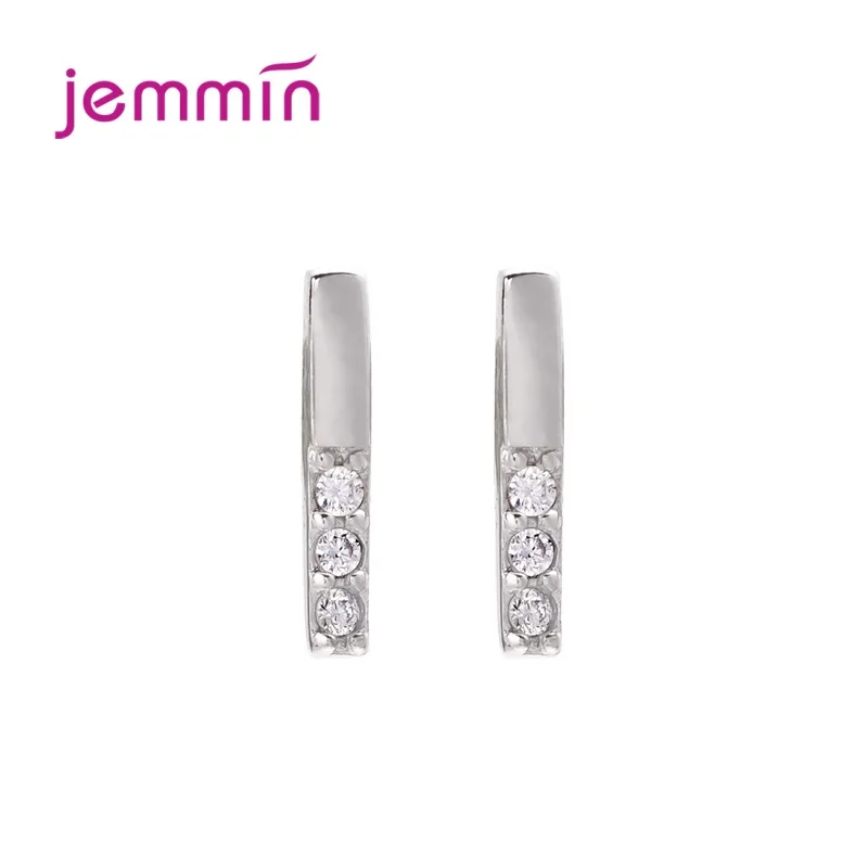 

Authentic 925 Sterling Silver Earrings for Girls Round White AAAAA Zircon Women Bridal Stud Earrings Best Christmas Gift