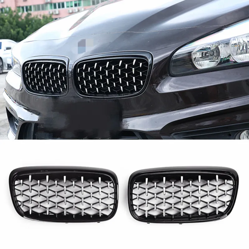 

F45 Front Bumper Grille Racing Grill for BMW 2 Series Active Tourer F45 214d 216i 218d 220i 225i Diamond Style Kidney Grille