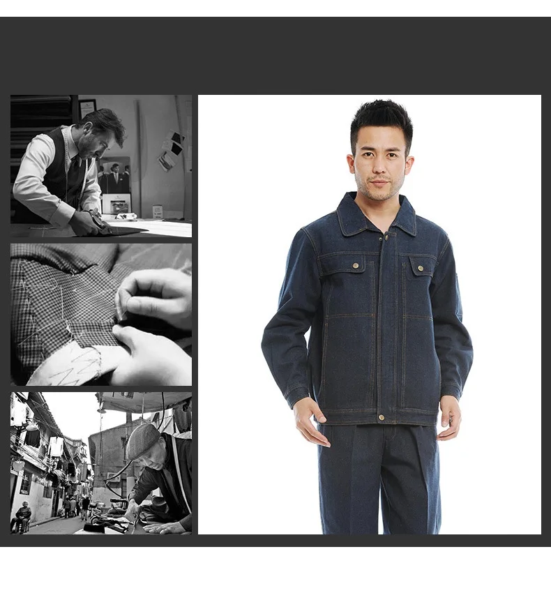 Autumn winter Denim Welding suits Woman men work Cotton thicken canvas long sleeve electrician auto repairmen uniforms coveralls