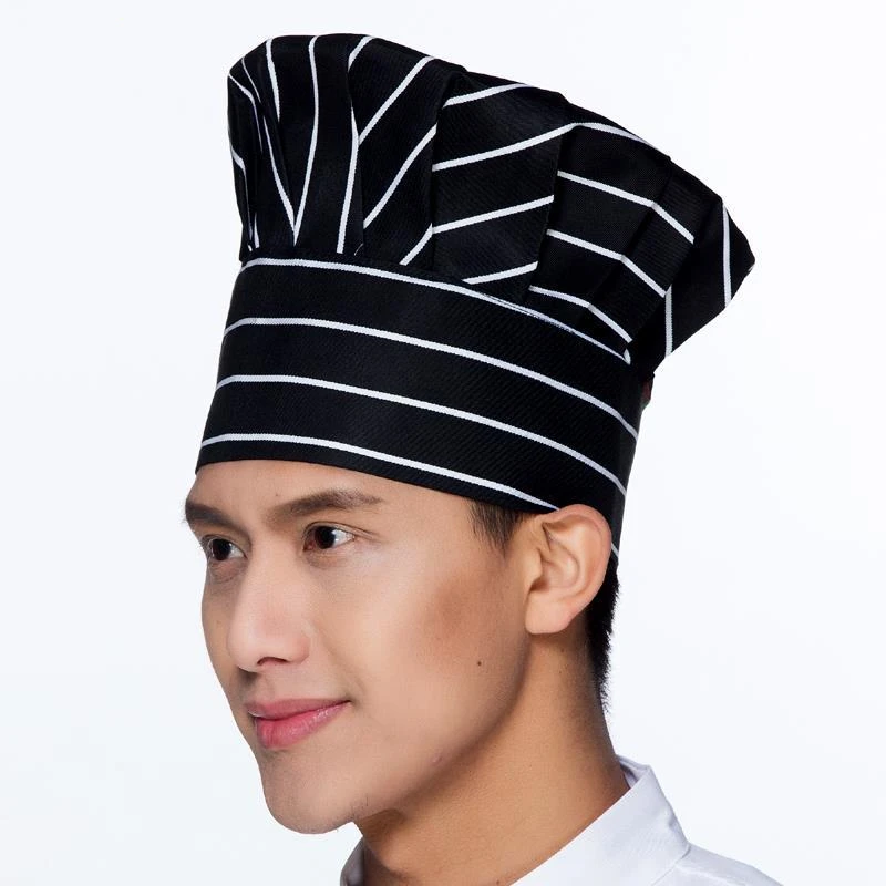 Gorro de Chef para hombre, gorro de cocina de panadería, gorros de cocinero maestro, negro, blanco, Hotel, restaurante, cantina, sombrero de seta, cafetería, Bar, boina de camarero para mujer