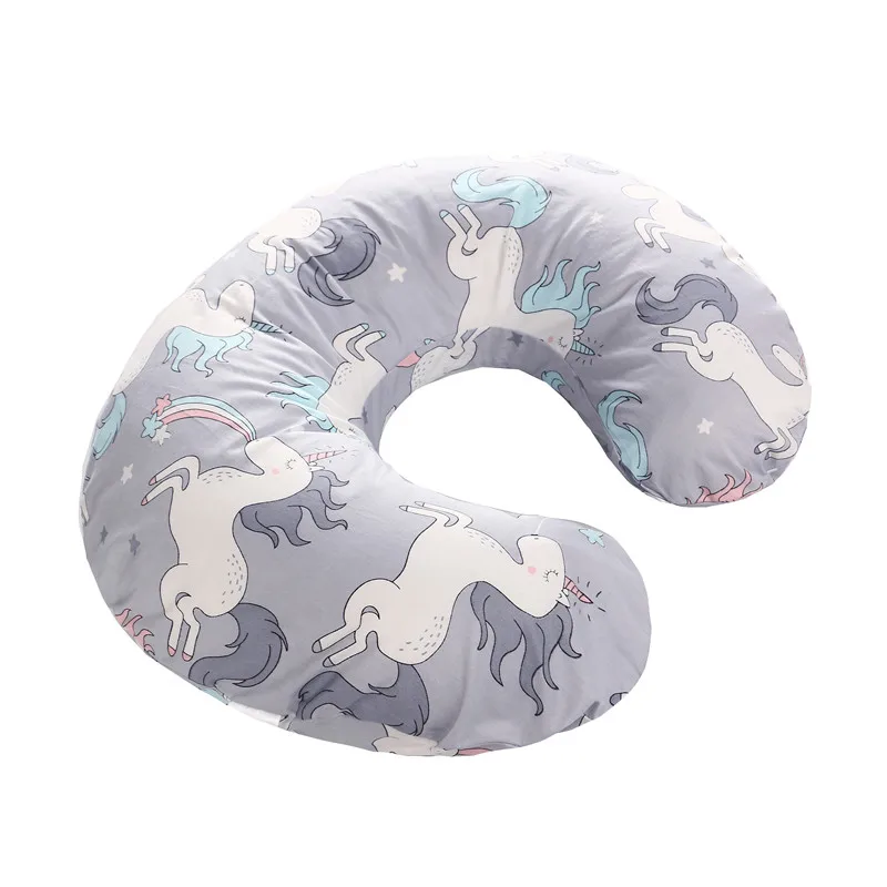 2023 New Baby Pillow Cover Toddler Kids Cartoon Print U shape Pillow Slipcover Comfy Newborn Nursing Breastfeeding Pillow Cover