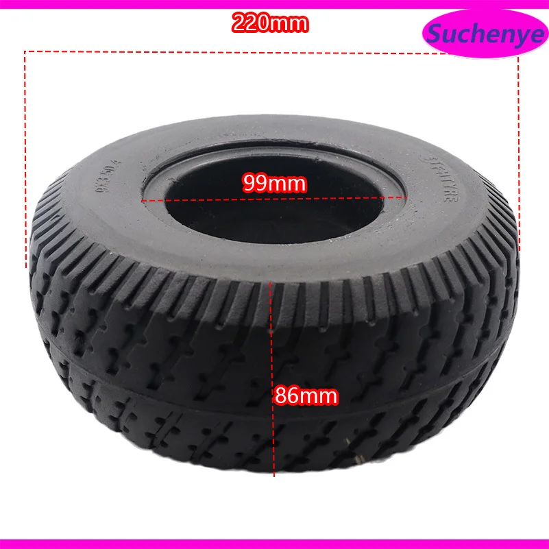 9x3.50-4 Solid Tire For Warehouse Trolley Electric Tricycle Turf Rider Tread Lawnmower Golf Go Cart Pocket Bike Mobility Scooter