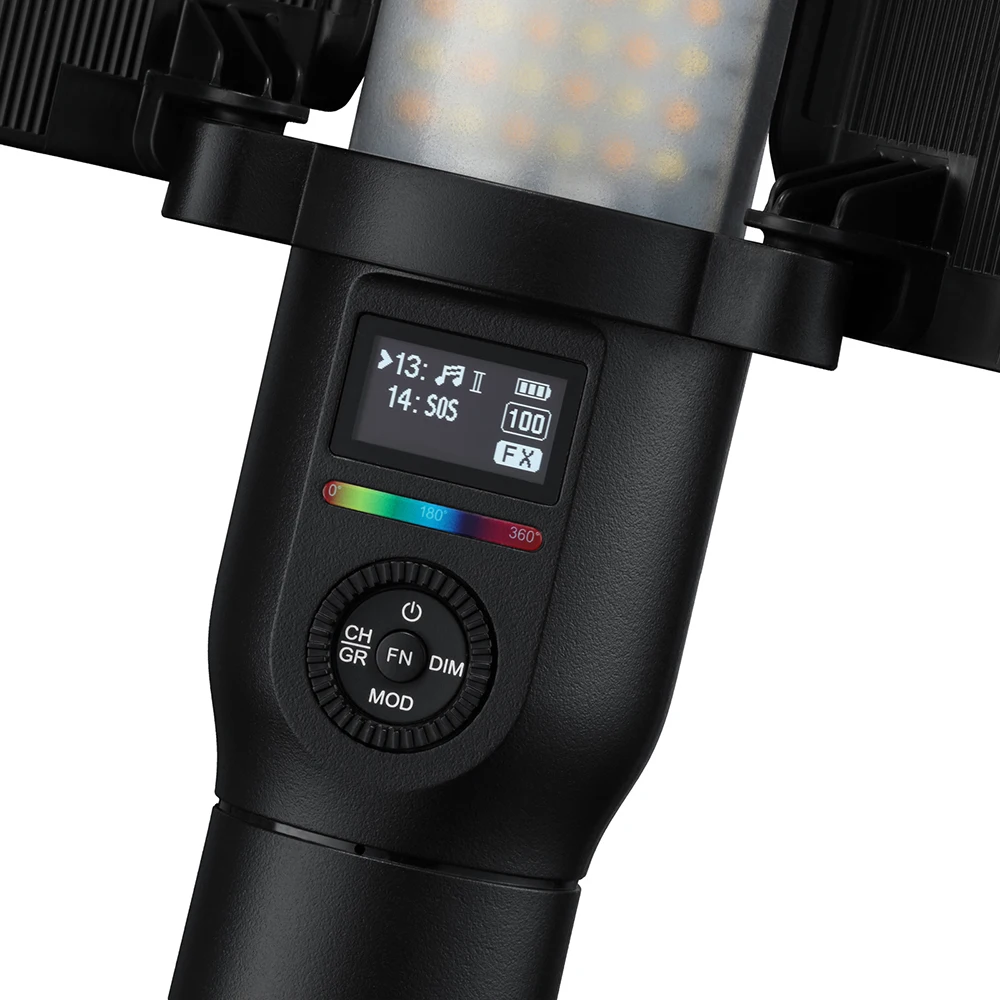 Godox LC500R RGB Handheld Li-ion LED Light Stick with Barndoor 2500K-8500K Full Color CRI 96+ 2600mAh Battery Fill Lighting