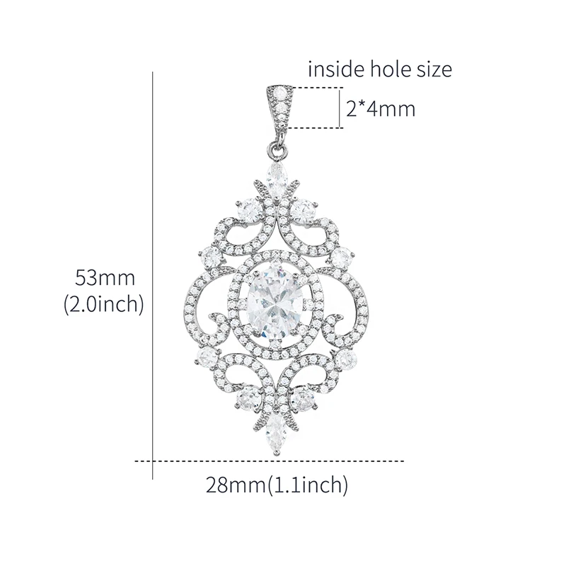 WEIMANJINGDIAN Brand Exquisite Cubic Zirconia CZ Crystal Art Deco Pendant Charms