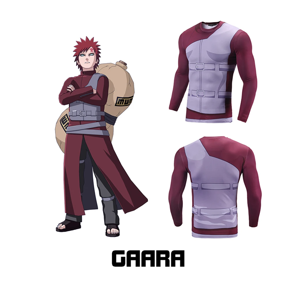 GAARA daily wear Tops Fitness Quick Dry Pant Tight 3D shirt Cosplay Costume Hot Anime Cosplay for casual