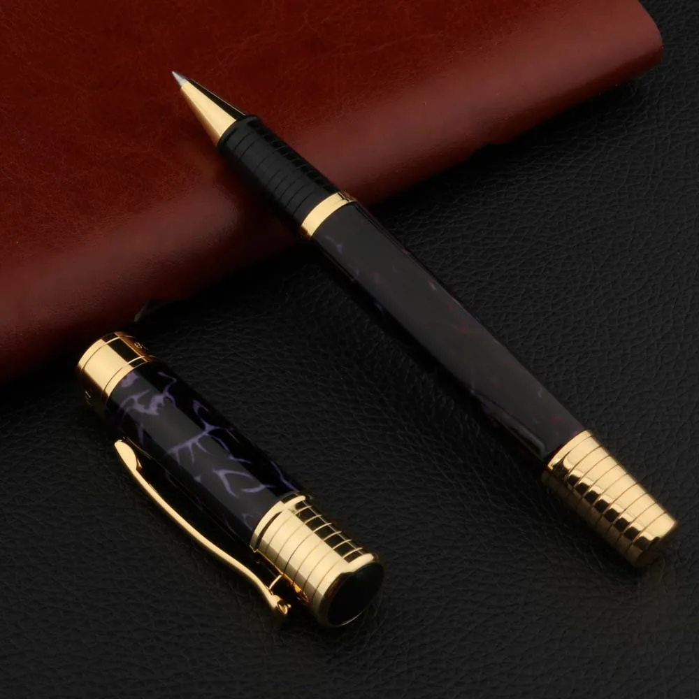 

Металлическая шариковая ручка, Классические золотистые и фиолетовые ручки для письма, для бизнеса, офиса, школы