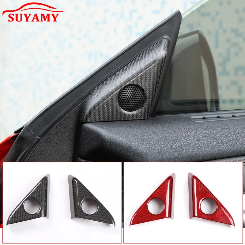 

Car Styling For Nissan GTR R35 2008-2016 Real Carbon Fiber Car Door Audio Speaker Tweeters Net Cover Stickers Auto Accessories