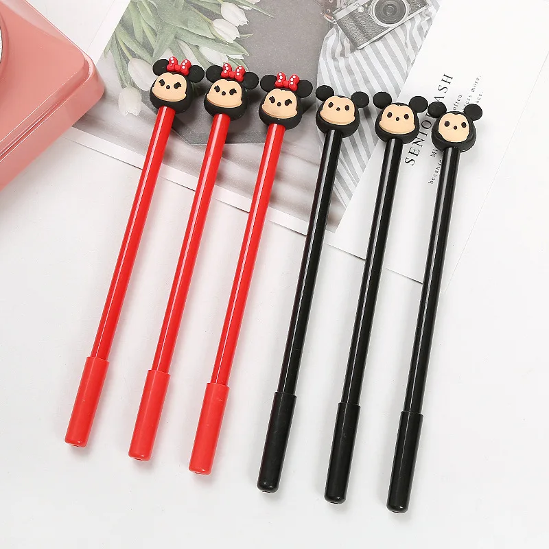 

100pcs Disney Mickey Minnie Ballpoint Pen Learning Stationery Cartoon Gel Pen Cute Water Pen Office Supplies Signature Pen Gift