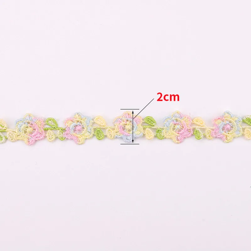 1/3/5Y Colorful Plum Bossom Flower Lace Trim For Knitting Wedding Embroidered Ribbon DIY Handmade Patchwork Sewing Supplies Craf