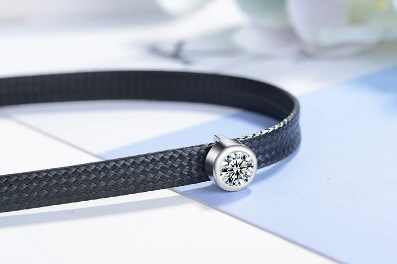 Trendy Round Shiny Crystal Platinum Plated Lady Choker Necklace Promotion Jewelry Women Short Rope Chains Gifts