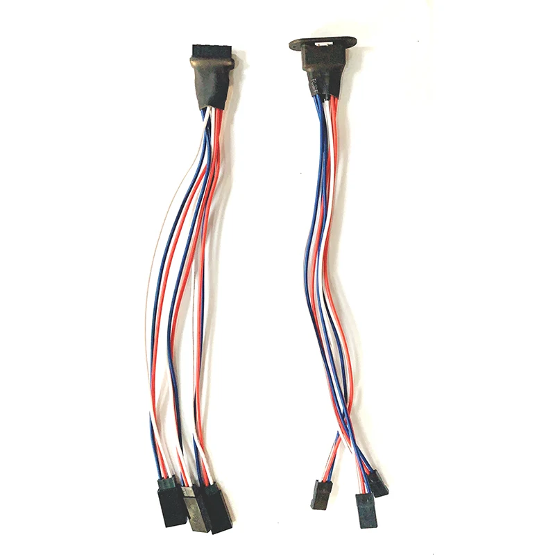MPX 8-Pin Flanschmontierter Stecker-Buchse Mehrfachkabel Dual Triple Quadruple 2/3/4 Servo Verlängerungskabel 20AWG für RC-Flugzeuge