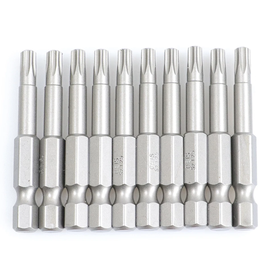 50mm 10Pcs o 13Pcs Set sicurezza antimanomissione cacciavite magnetico punta da trapano cacciavite punte esagonali Torx testa piatta 1/4 "utensile manuale