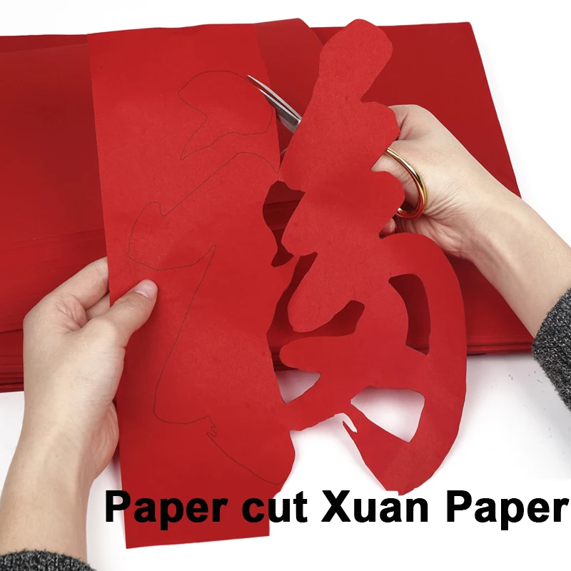 A3 A4 Chinese Art Paper Calligraphy Xuan Paper Handmade DIY Origami Handwritting Paper-cut Decoration Package Packing Blue Red