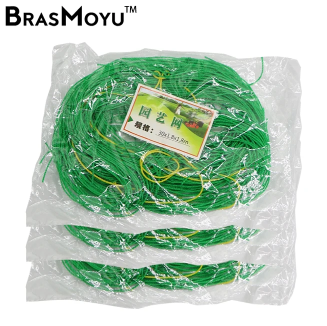 

BRASMOYU Green Nylon Trellis Netting Mesh 10x10cm Support Climbing Gardening Bean Nets Grow Fence Climbing Net Thickened Line