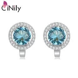 CiNily Authentic Mystery Topaz Cubic Zirconia 925 Sterling Silver Stud Earrings for Party Women Fine Jewelry Earring SE043