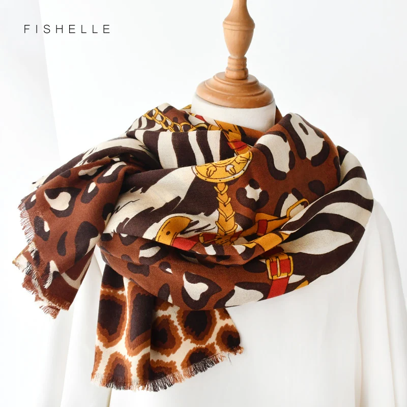 luxury 100% wool Scarf women printed autumn winter thin long scarves bandana shawl causal fashion pashmina lady wrap hijab woman