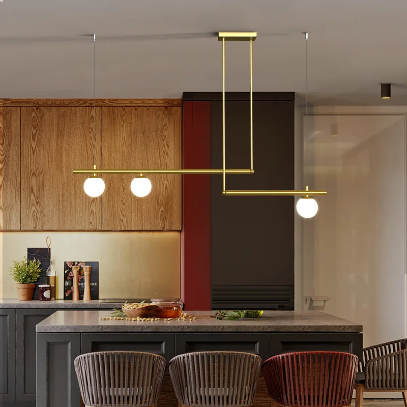 Modern Minimalist LED Chandelier Restaurant Bar Kitchen Pendant lamp Coffee Shop Hanging Light Fixture 110-260V Loft Suspension