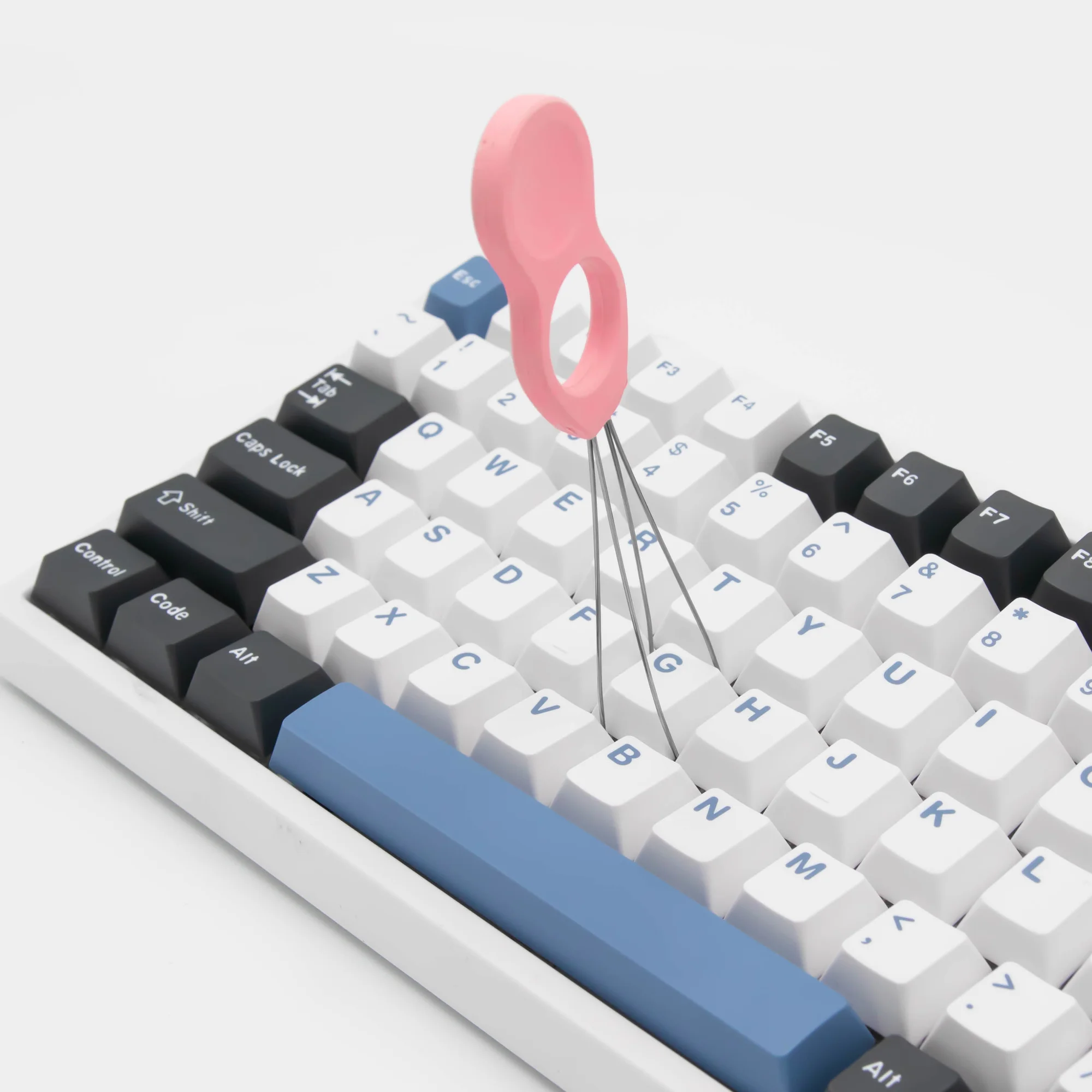 1ชิ้นโลหะ Keycap Puller คีย์บอร์ด Keycaps Remover สีชมพูเครื่องมือสีฟ้า