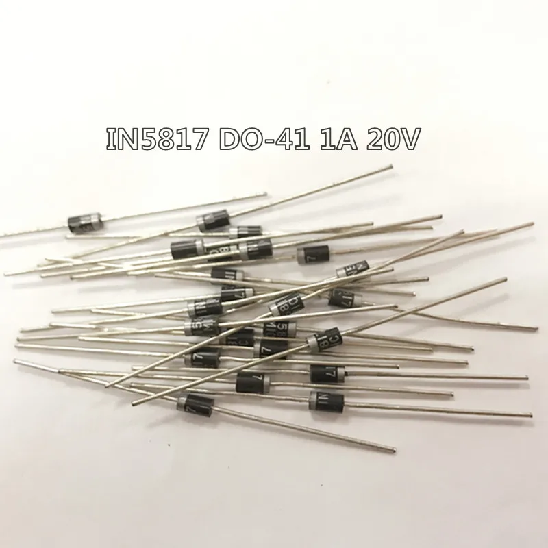 100PCS IN5817 DO-41 1A 20V SCHOTTKY DIODE 1N5817