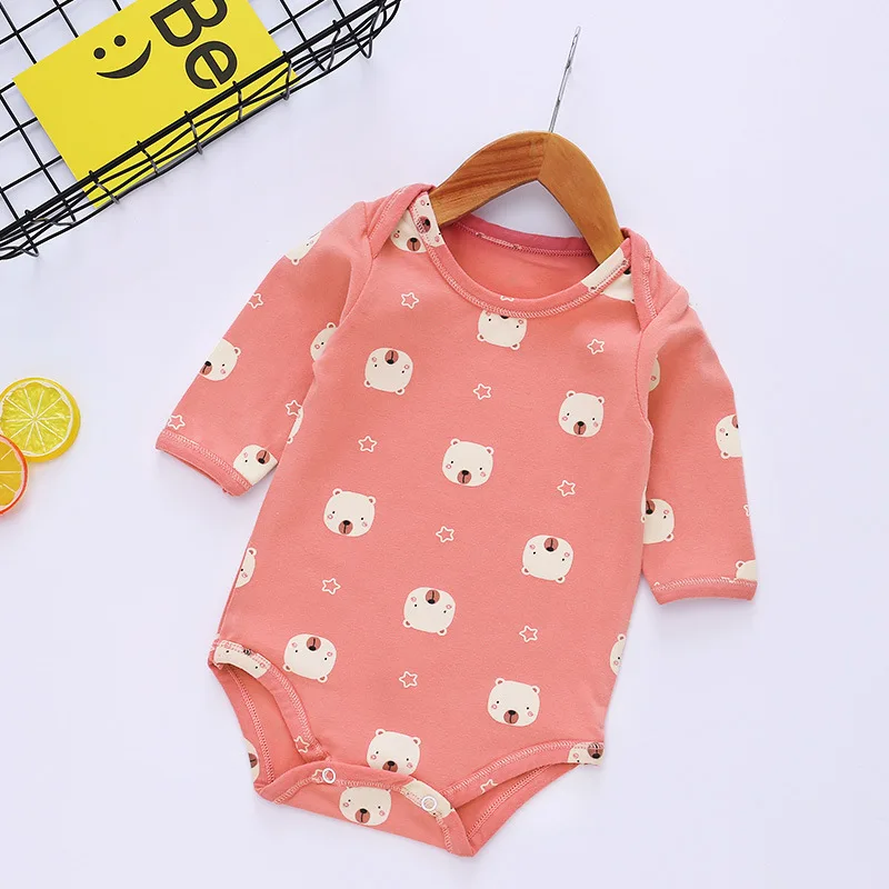 0-24M New Baby Boys Girls Jumpsuit Newborn Romper Long Sleeve Lovely Print One-piece Cotton Infant Clothes