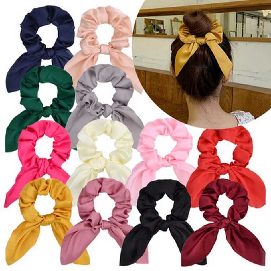 2021 ¡Moda Diademas bandas de seda con conejos de conejo para