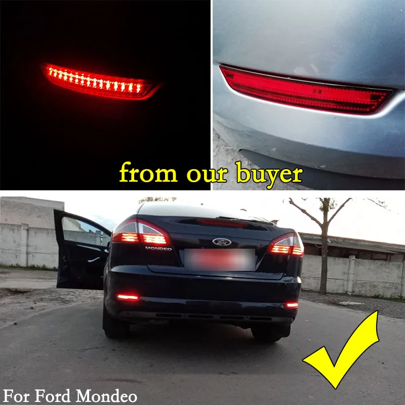 2PCS LED Tail Brake Stop Rear Bumper Reflector Light For Ford Mondeo Sedan 2007 2008 2009 2010 Turn Signal Fog Lamp High Quality