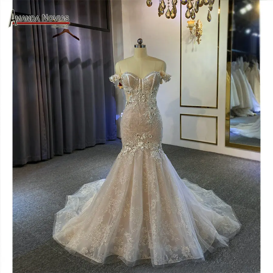 champagne colored mermaid wedding dresses Champagne Wedding Dresses