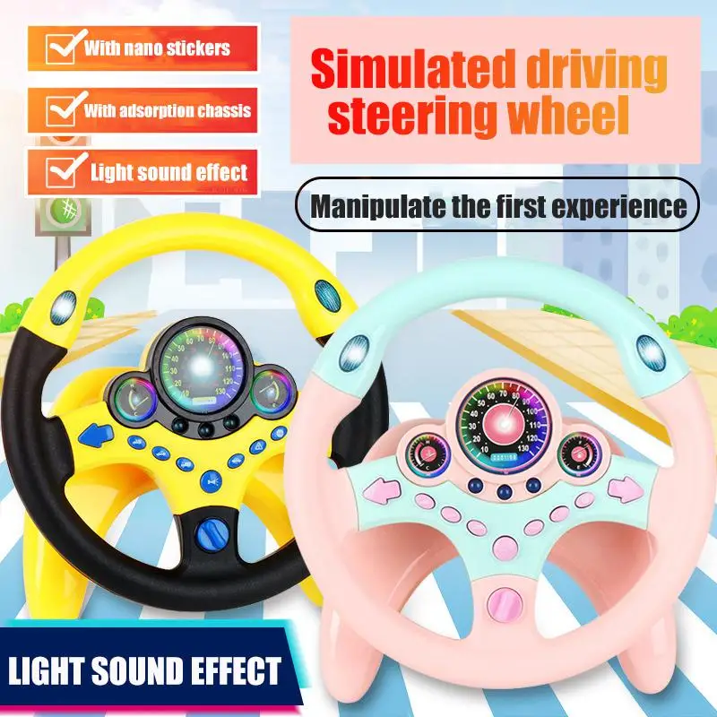 

New Co-pilot Steering Wheel Simulation Driving Simulation Steering Wheel Children's Educational Toy With Base