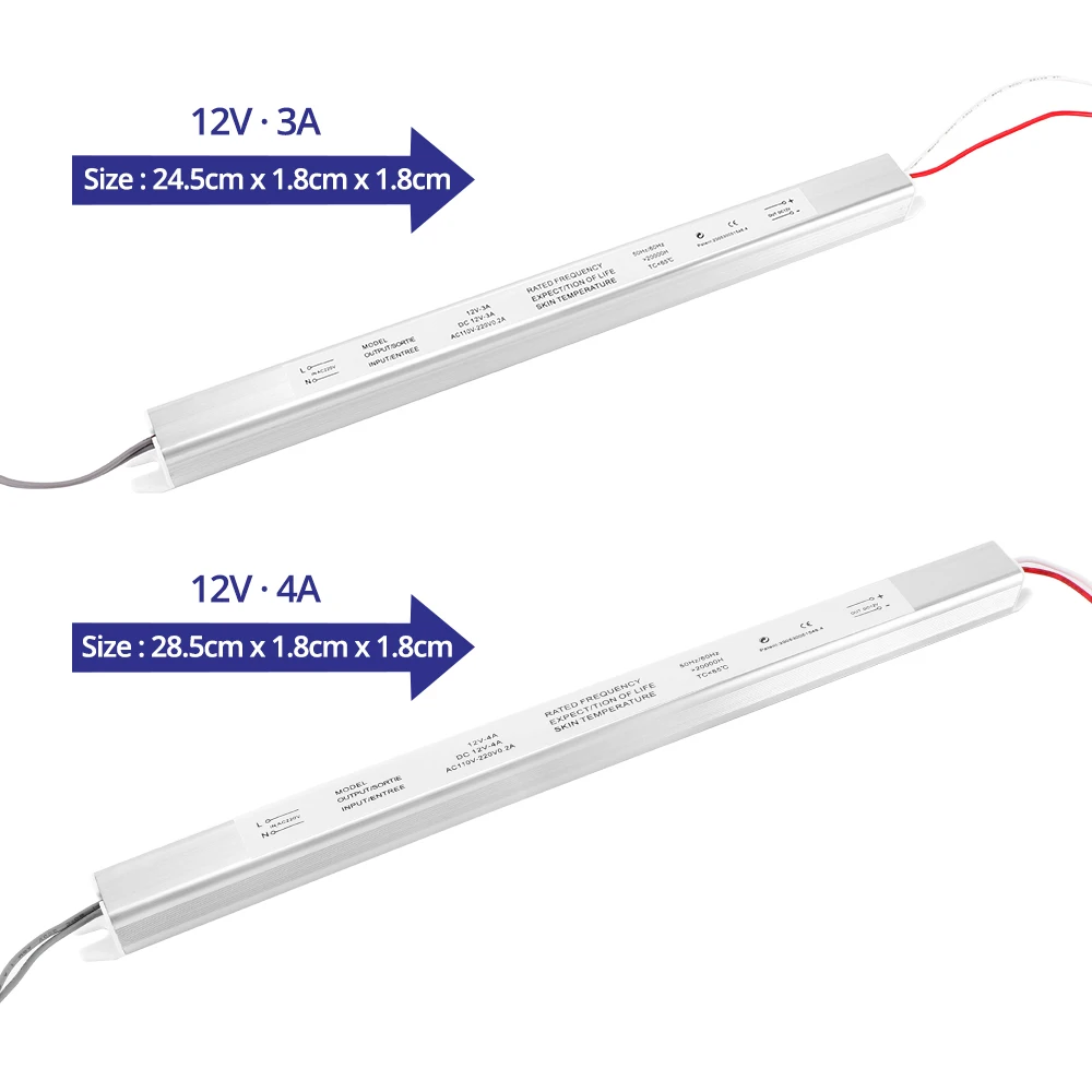 DC12V 1.5A 2A 3A 4A 5A LED Driver AC110V~220V Ultra thin LED Power Supply Lighting Transformer for Slim Advertising Light Box