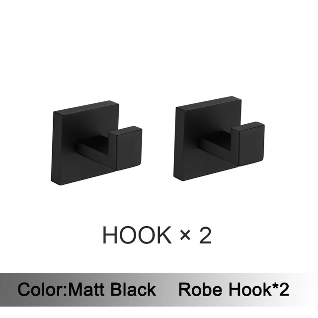Zwarte Badkamer Hardware Set 304 Roestvrijstalen Handdoekrek Toiletpapierhouder Handdoekhouder Badkameraccessoires - afbeelding 1