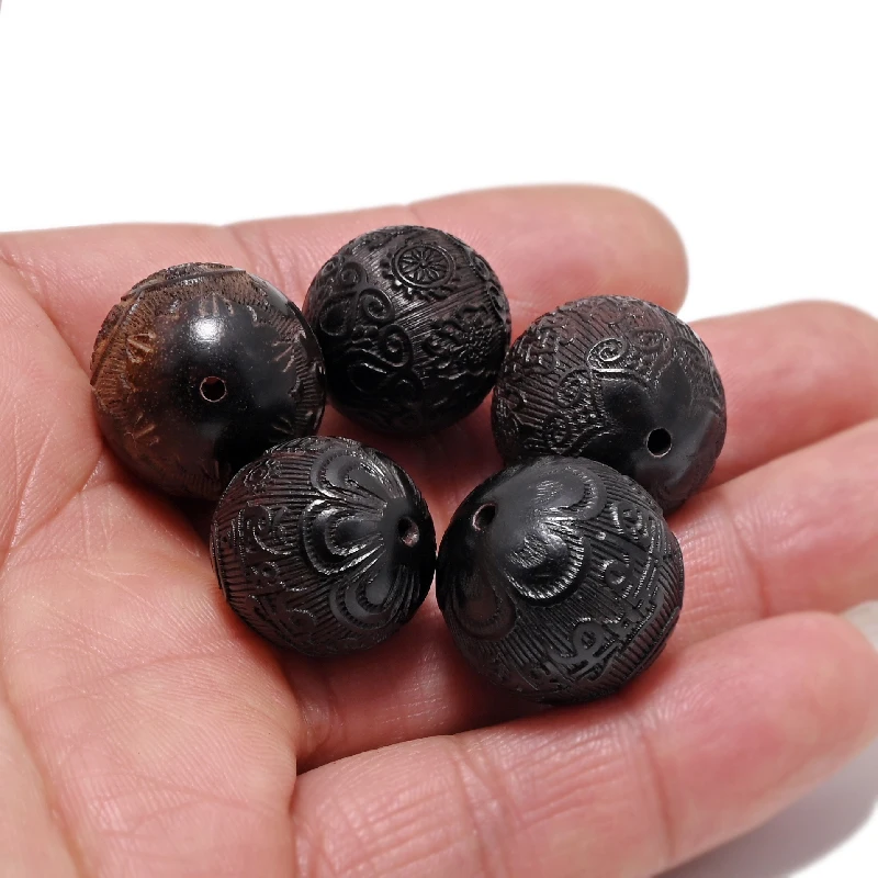 WD-021 Natural Rosewood Beads Machine Carved Antique Beads For Jewelry Making DIY Beads Bracelet Yoga Necklace