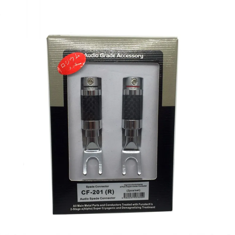 Furutech CF-201(R) Copper Rhodium Plated Carbon  connectors plugs Y Spade Original box