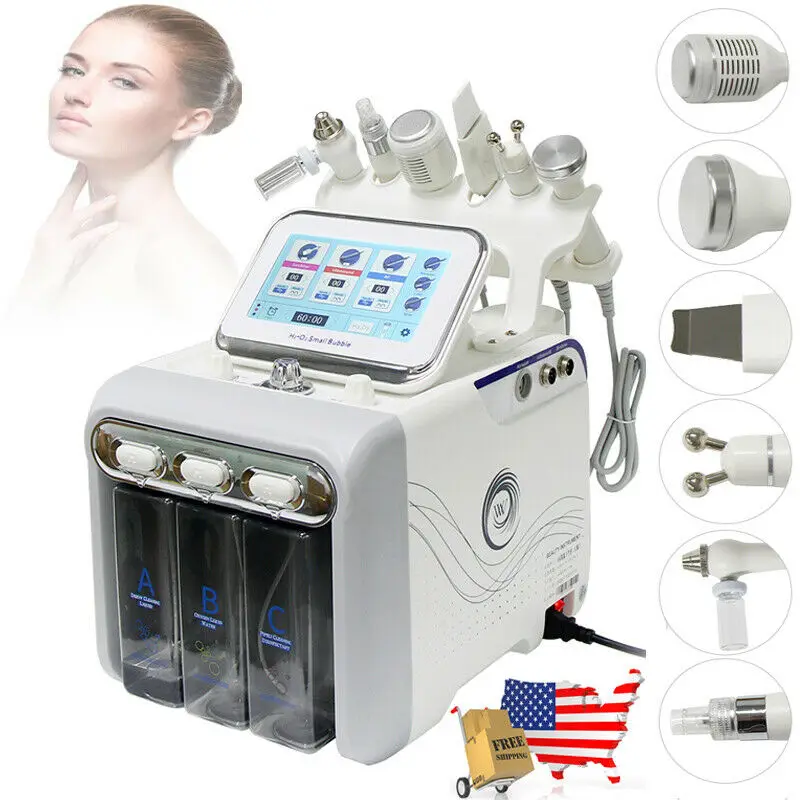 

6 In1 H2-O2 Hydro Dermabrasion RF Bio-lifting Spa Facial Microdermabrasion Water Beauty Machin