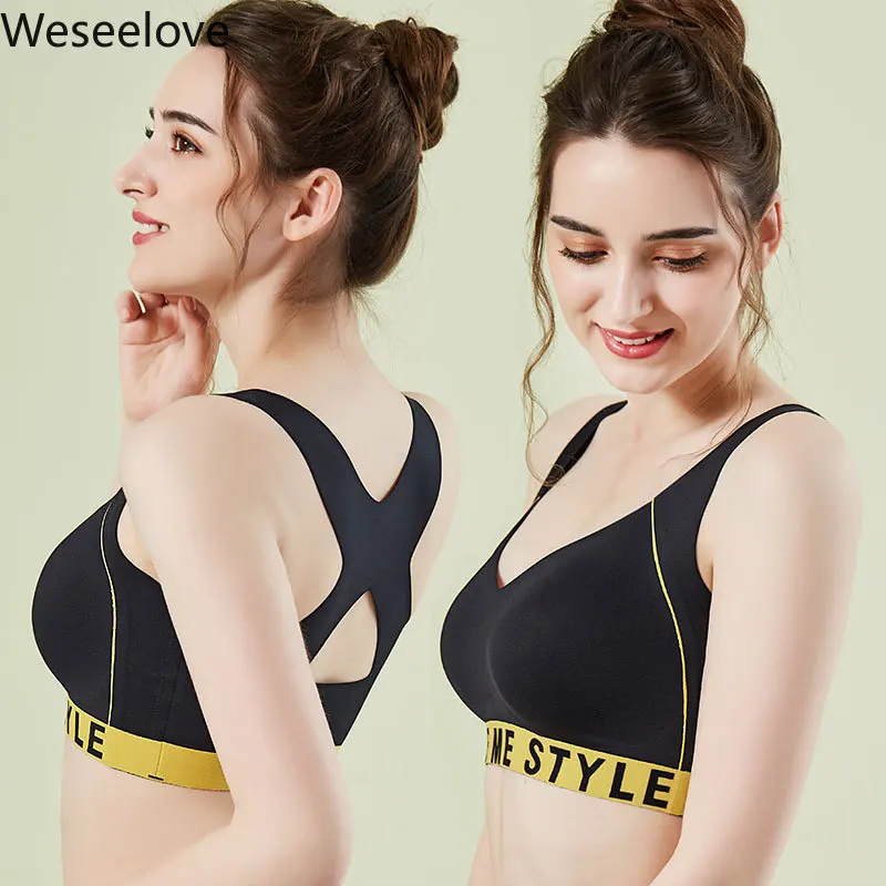 

Weseelove Seamless Bra Without Bones Backless Padded Bras for Women Plus Size Sexy Underwear Big Bh 5xl S01