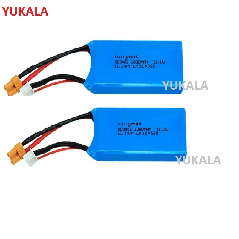 YUKALA XK X450 FPV RC Drone Spare Parts 11.1V 1000mAh Lipo Battery 3S XT30 plug 11.1 v 1000 mah
