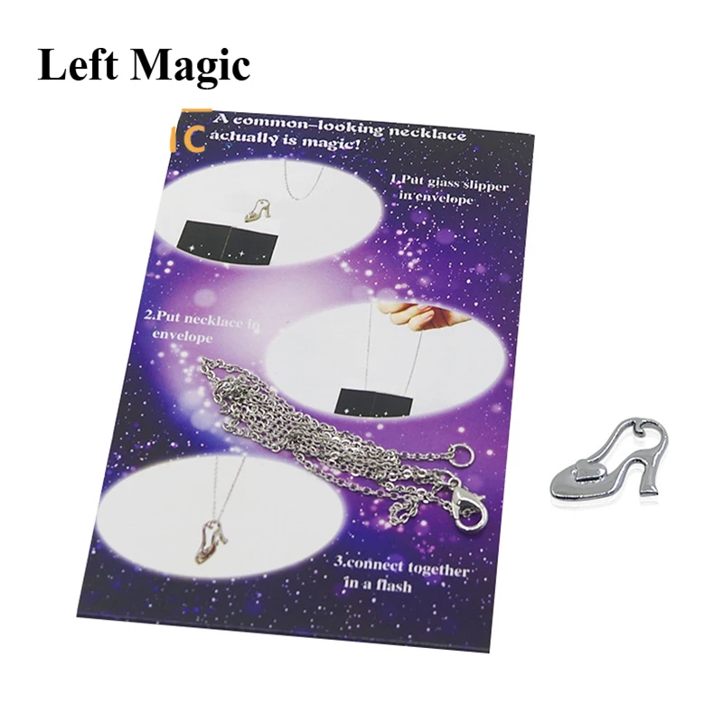 Magic Necklace Magic Tricks The Glass Slipper Close Up Street Stage Magic Props Tools  Illusion Magician Gimmick Puzzle Toys