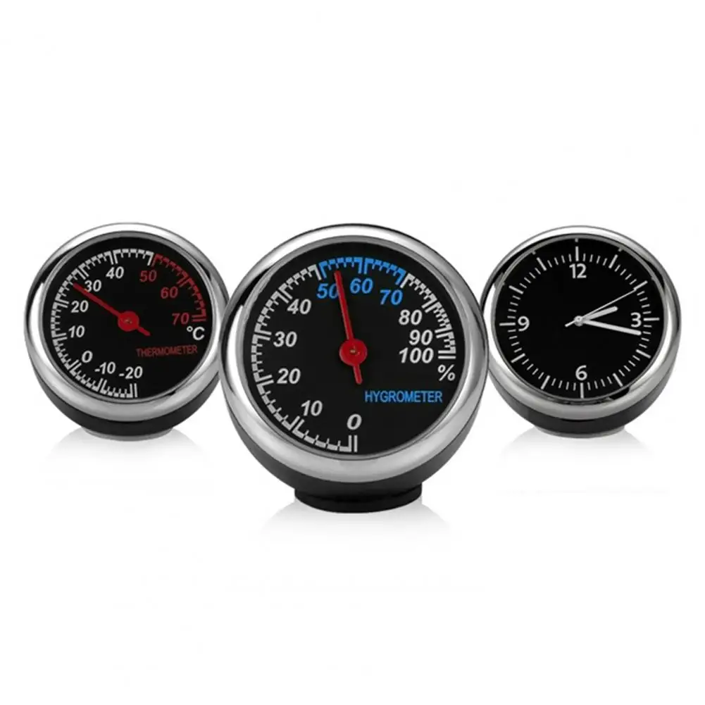 60%  Dropshipping!! Car Interior Mini Quartz Watch Clock Hygrometer Thermometer Dashboard Ornament