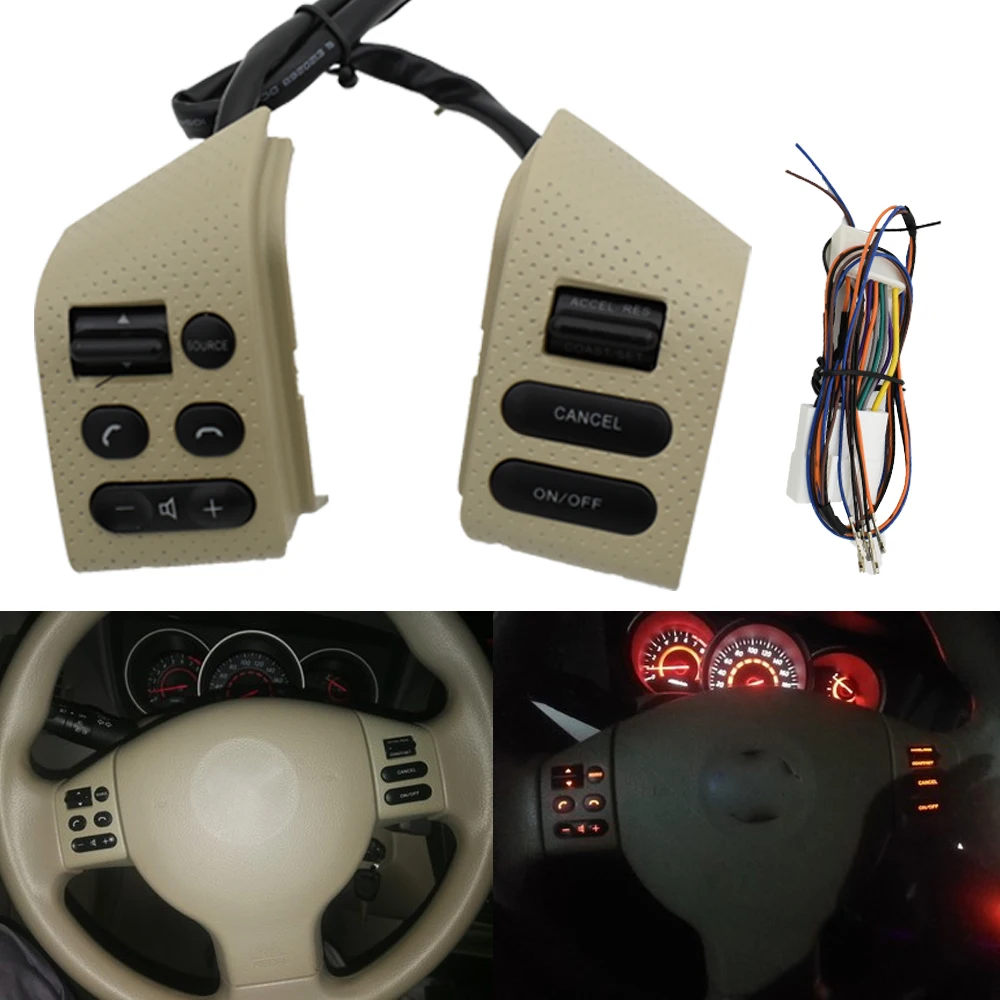 NEW Car Accessories Steering Wheel Control Buttons With Backlight Silver Buttons For Nissan Livina Tiida Sylphy 2005-2019