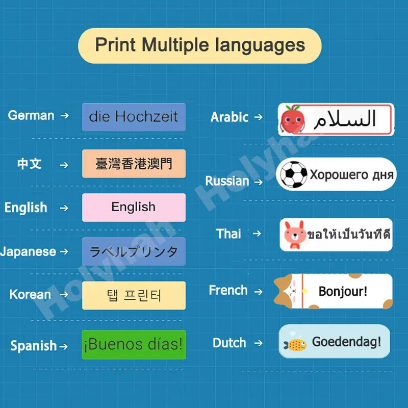 AAA + D101 D110 เครื่องพิมพ์แบบพกพาการเชื่อมต่อไร้สาย Label Maker เทปสําหรับโทรศัพท์แท็บเล็ตใช้งานง่าย Office Home